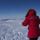 Anja Rutishauser at work on the Devon Ice Cap.